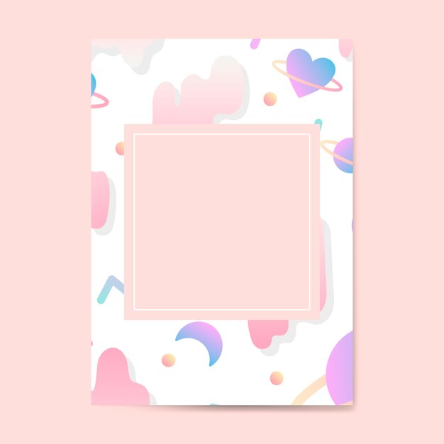 Girly pastel card mockup vector