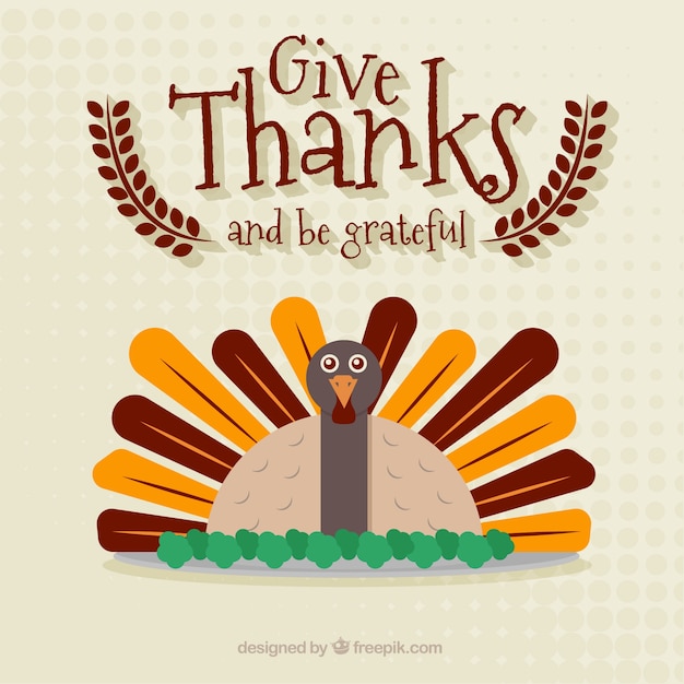 Free vector give thanks turkey