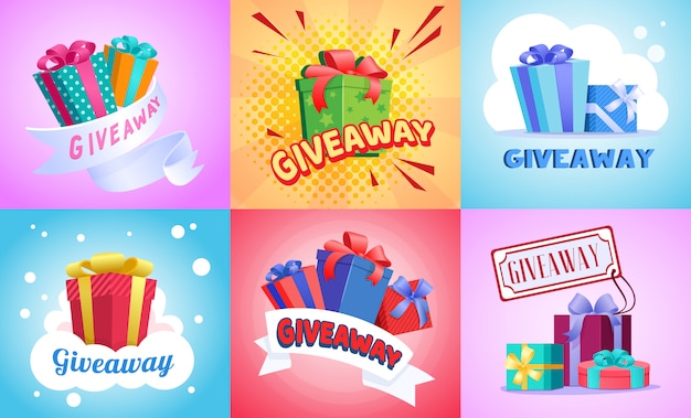 Free vector giveaway illustration set