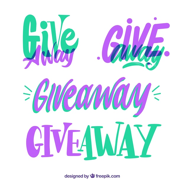 Giveaway lettering collection for contests