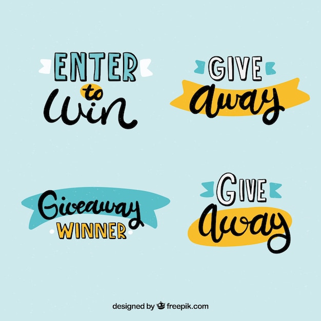 Giveaway lettering collection for contests