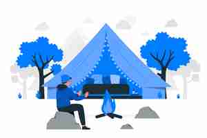 Free vector glamping concept illustration