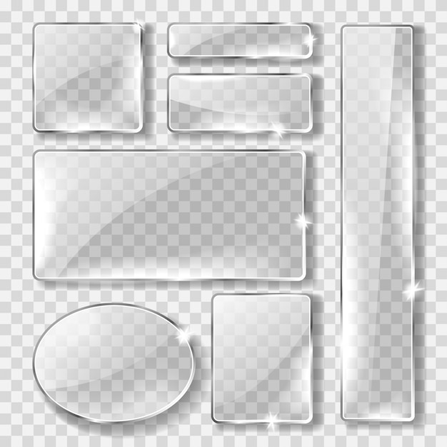 Glass banner or plate, realistic set