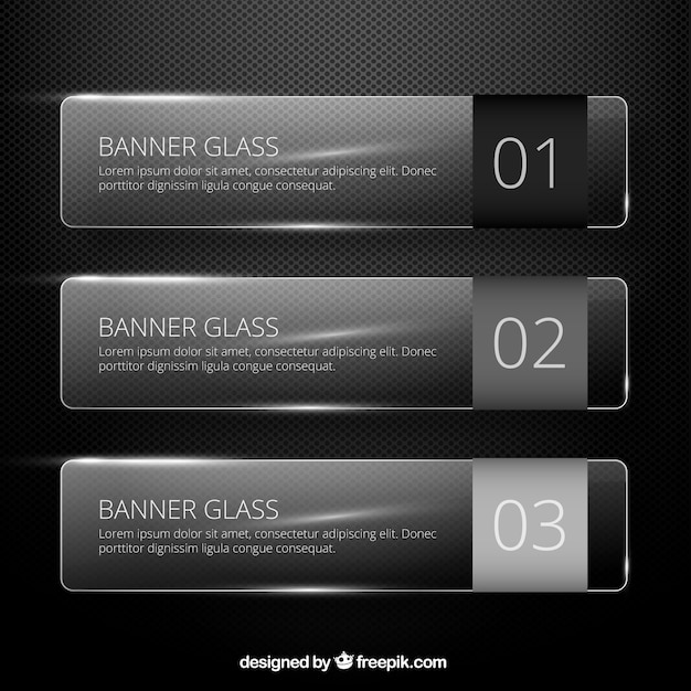 Glass banners template