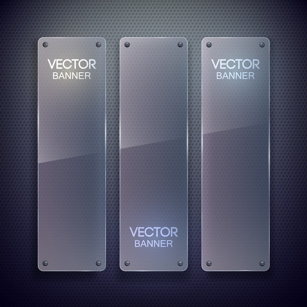 Free vector glass blank vertical banners