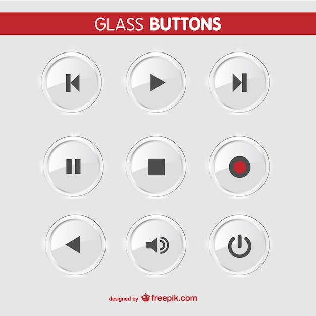 Free vector glass buttons set