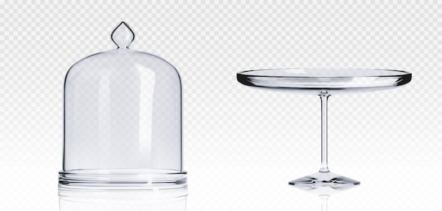 Free vector glass cake stand plate and dome cover