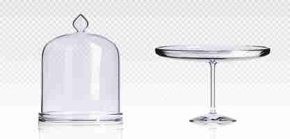 Free vector glass cake stand plate and dome cover