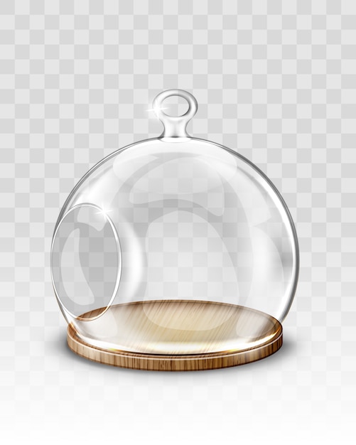 Glass christmas ball, hanging dome with hole