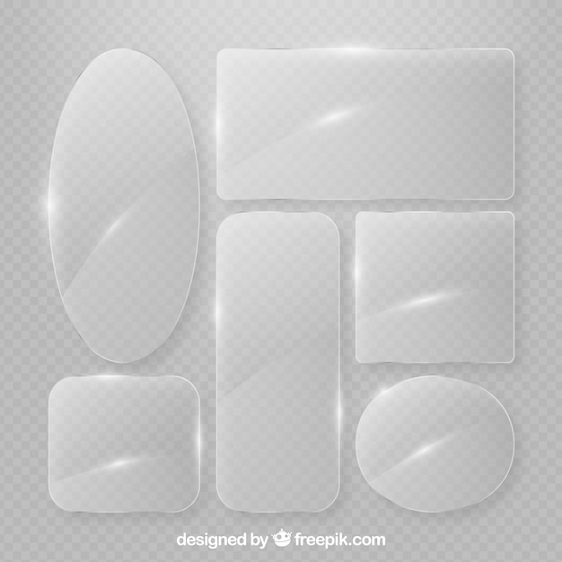 Free vector glass collection with different shapes