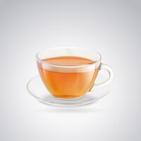 無料ベクター 紅茶のガラスのコップ。