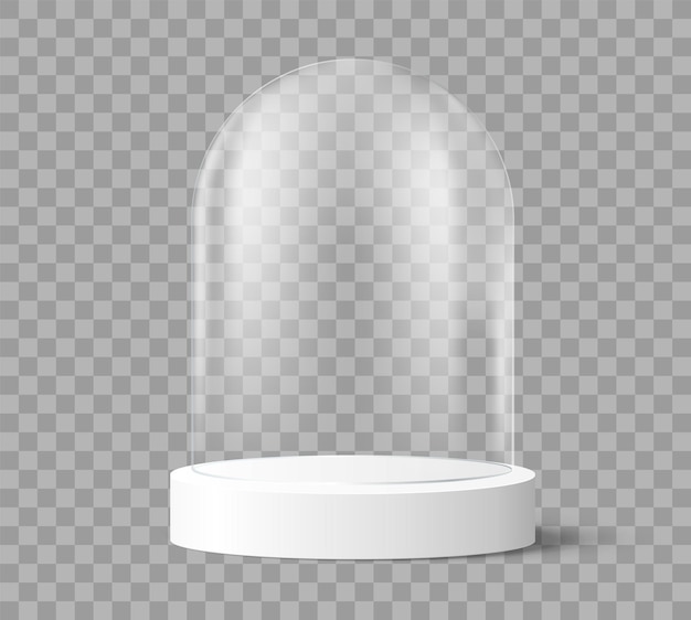 Glass dome on round base vector illustration