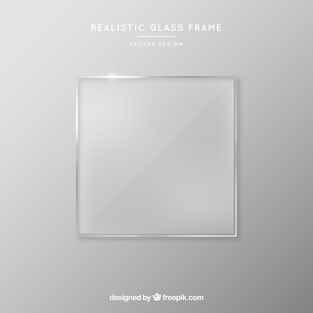 Glass frame in realistic style