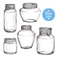 Free vector glass jars set