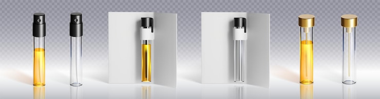 Free Vector glass perfume sample collection