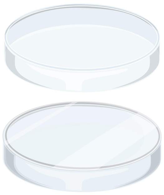 Free vector glass petri dish on white background