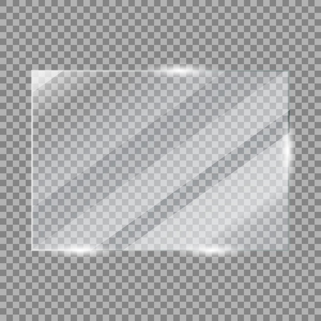 Рамка из стеклянной пластины Глянцевое оконное стекло с отражениями на прозрачной поверхности