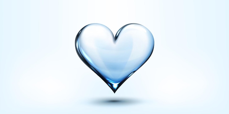 Free Vector glass transparent heart floating in air