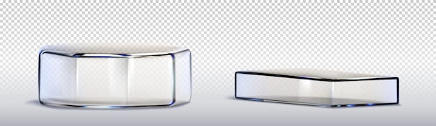 Free vector glass transparent product podiums