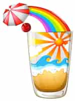 Free vector a glass with a summer template