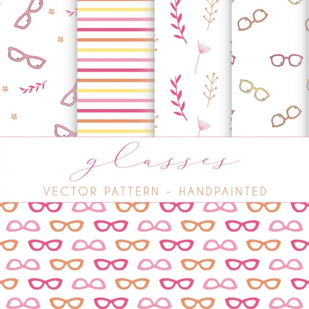 Free vector glasses patterns collection