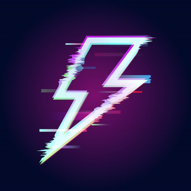 Glitch abstract lightning logo