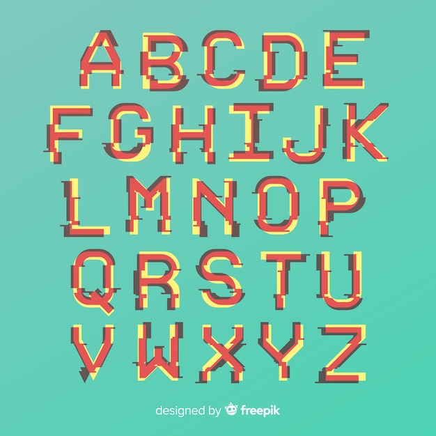 Glitch Alphabet Template