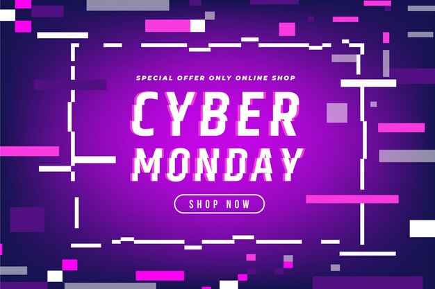 Glitch cyber monday concept