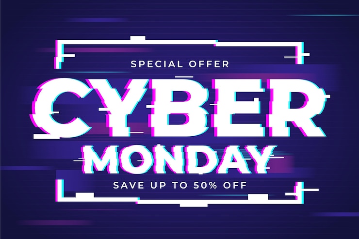 Free Vector glitch cyber monday concept