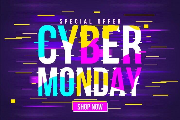 Free Vector glitch cyber monday concept