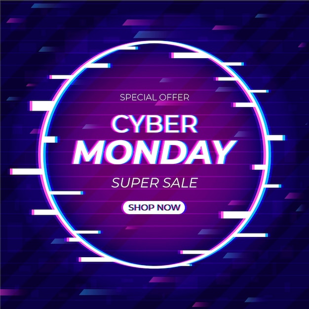 Glitch cyber monday concept