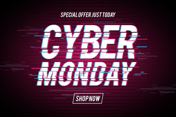 Free Vector glitch cyber monday concept