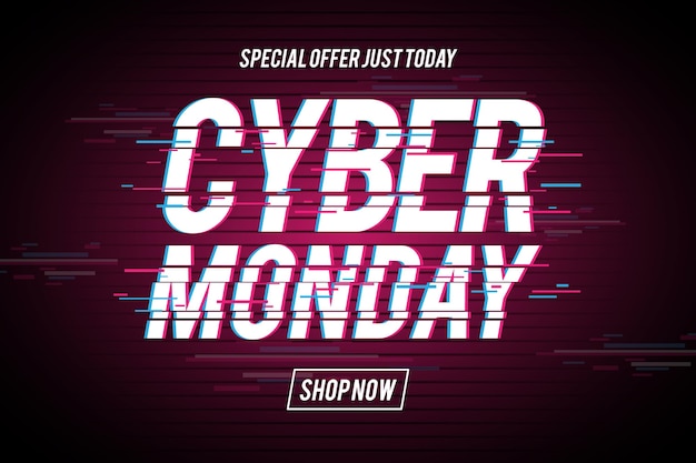 Glitch cyber monday concept