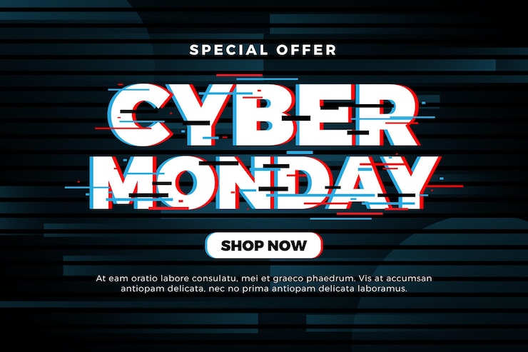 Free Vector glitch cyber monday concept