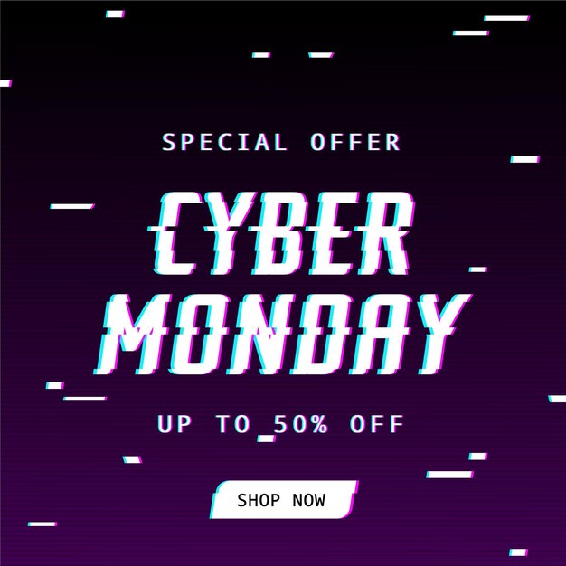 Glitch cyber monday concept