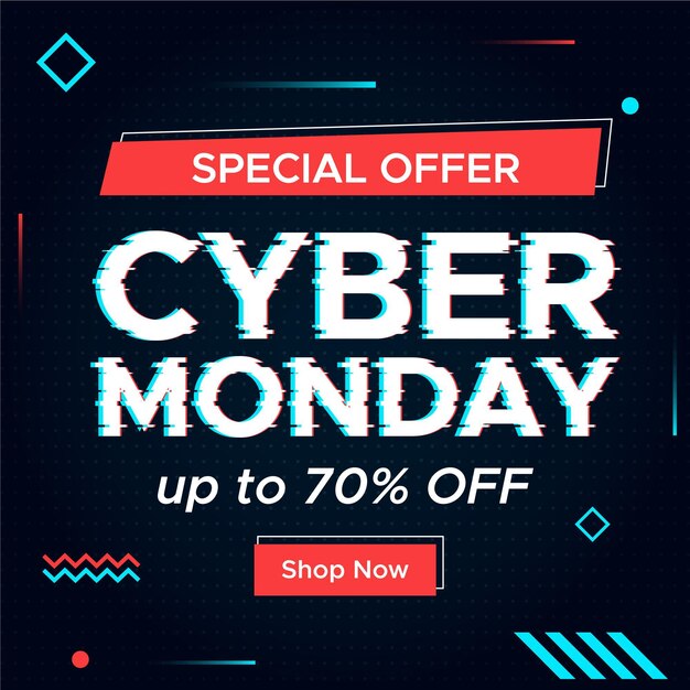 Glitch cyber monday concept