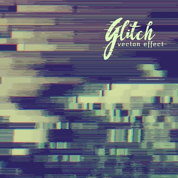 Free vector glitch effect background with distortion