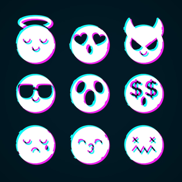 Glitch emojis collections