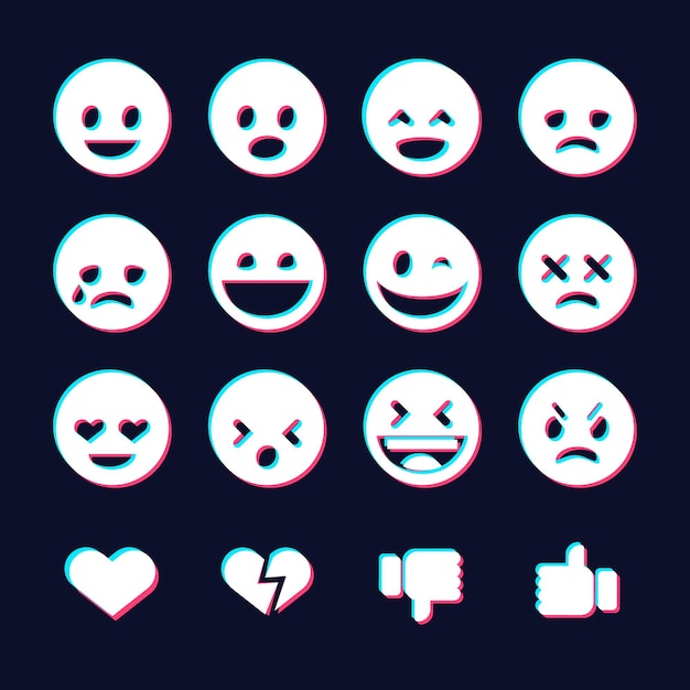 Glitch emojis collections