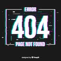 무료 벡터 글리치 오류 404 페이지 배경
