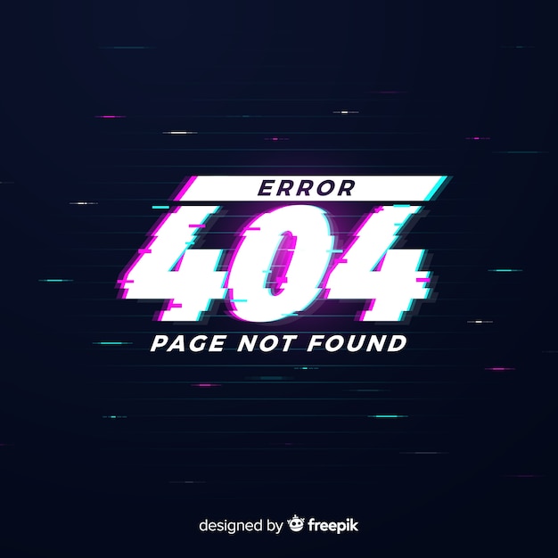 Vettore gratuito errore di glitch 404 sfondo della pagina