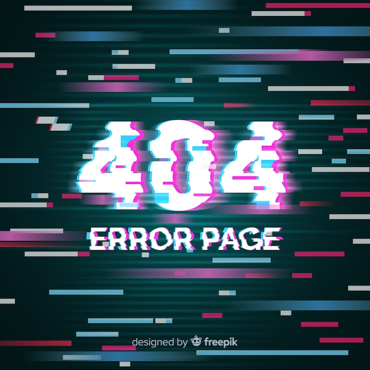 Free Vector glitch error 404 page background