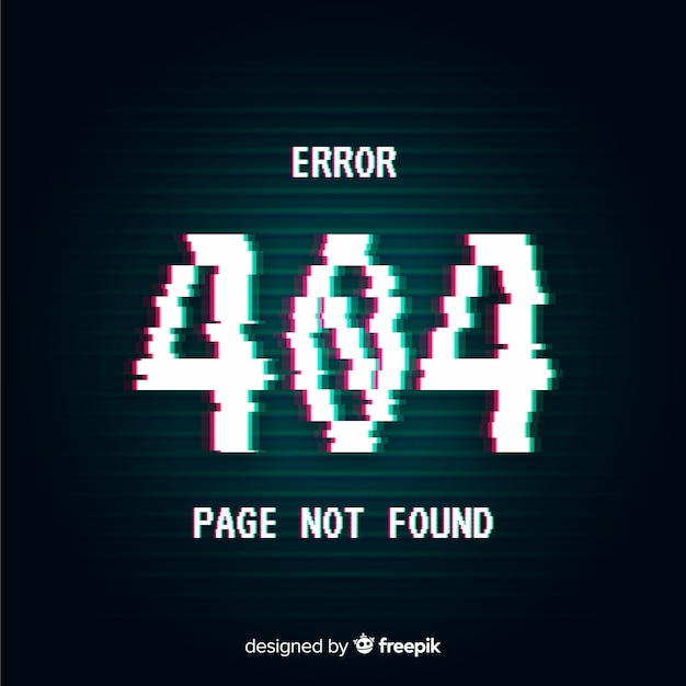 Бесплатное векторное изображение Глюк ошибка 404 страницы фона