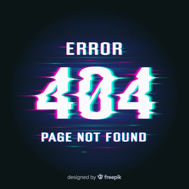 Glitch error 404 page background