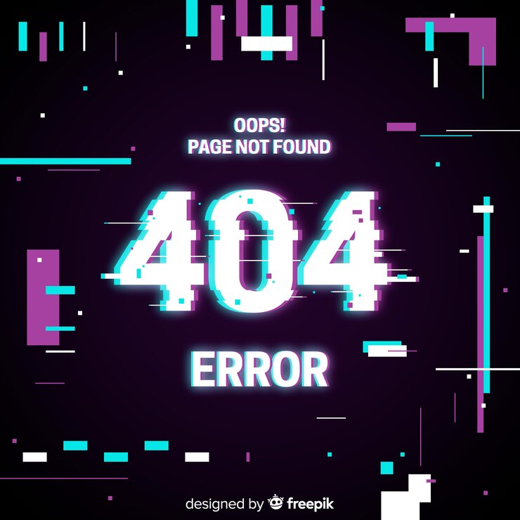 Free Vector glitch error 404 page background
