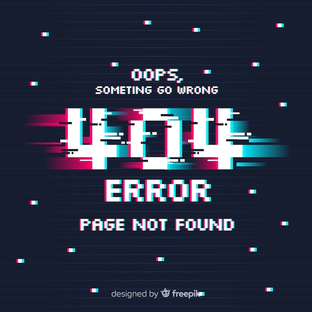 Free vector glitch error 404 page