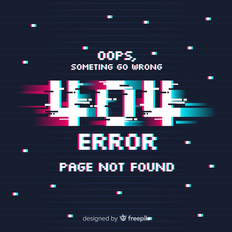 Free Vector glitch error 404 page