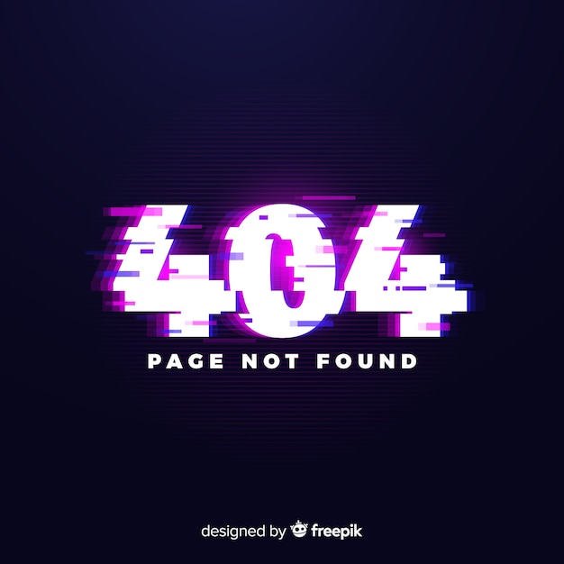 Glitch error 404 page