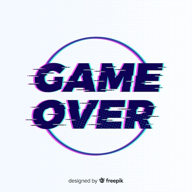 Free vector glitch game over background