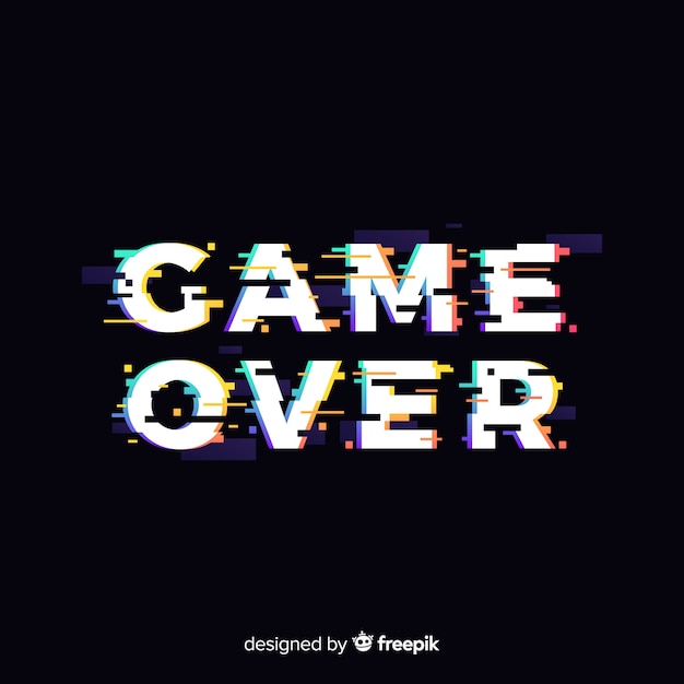 Free vector glitch game over background